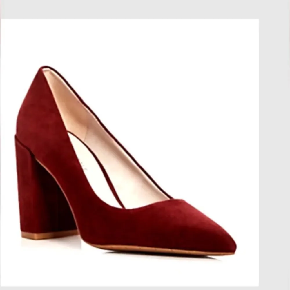 Kenneth Cole Margaux Pointed Toe Block Heel Pumps, size 8.5, color is Brick, NWT